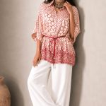 Shirt Kimono Bandhej – Ivory Red