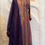 Multi-coloured Stripped Highlighted Yoke Kurta with Pants & Dupatta