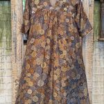 Grey V-neck Multi-printed Long Dress