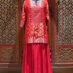 Red Banarasi Kurta Sharara Set