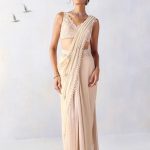 Ivory Pre-Pleated Saree with Embroidered Drape