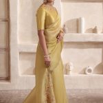 Zar-Rang Olive Green Multicolor Resham Saree Set