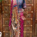 Magenta Pink Bandhani with Kalamkari Pallu Embroidered Saree