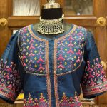 Blue Embroidered Long Blouse
