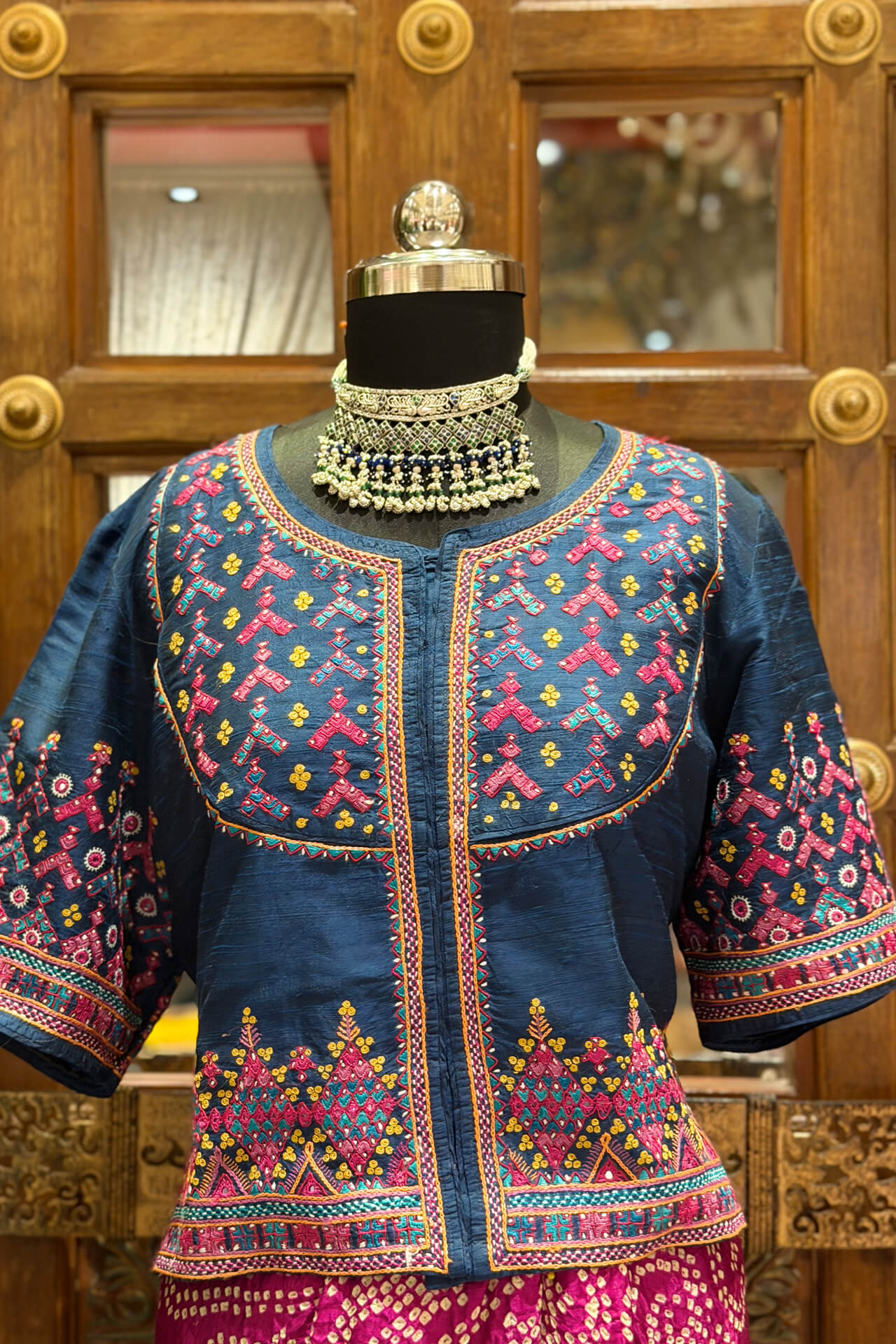 11 Blue Embroidered Long Blouse - Image 1