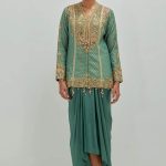 Brocade Jacket with Draped Skirt