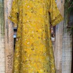 Mustard Yellow Printed Kurta with Pants