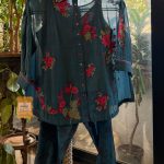 Blue Floral Embroidered Co-ord Set