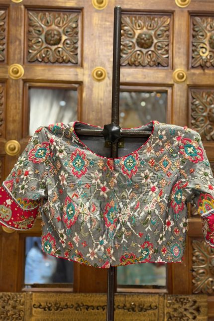 Grey Patola Blouse