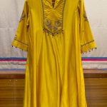 Yellow Embroidered Yoke A-line Kurta Set