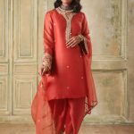 Zar-Rang Orange Short Kurta Set