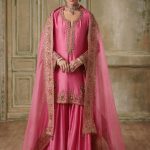 Zar-Rang Pink Heavy Sharara Set