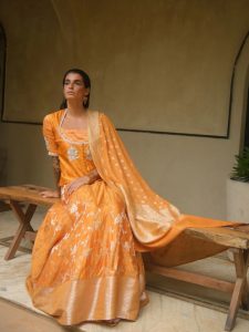 Her wedding day, wrapped in the glow of curations at…